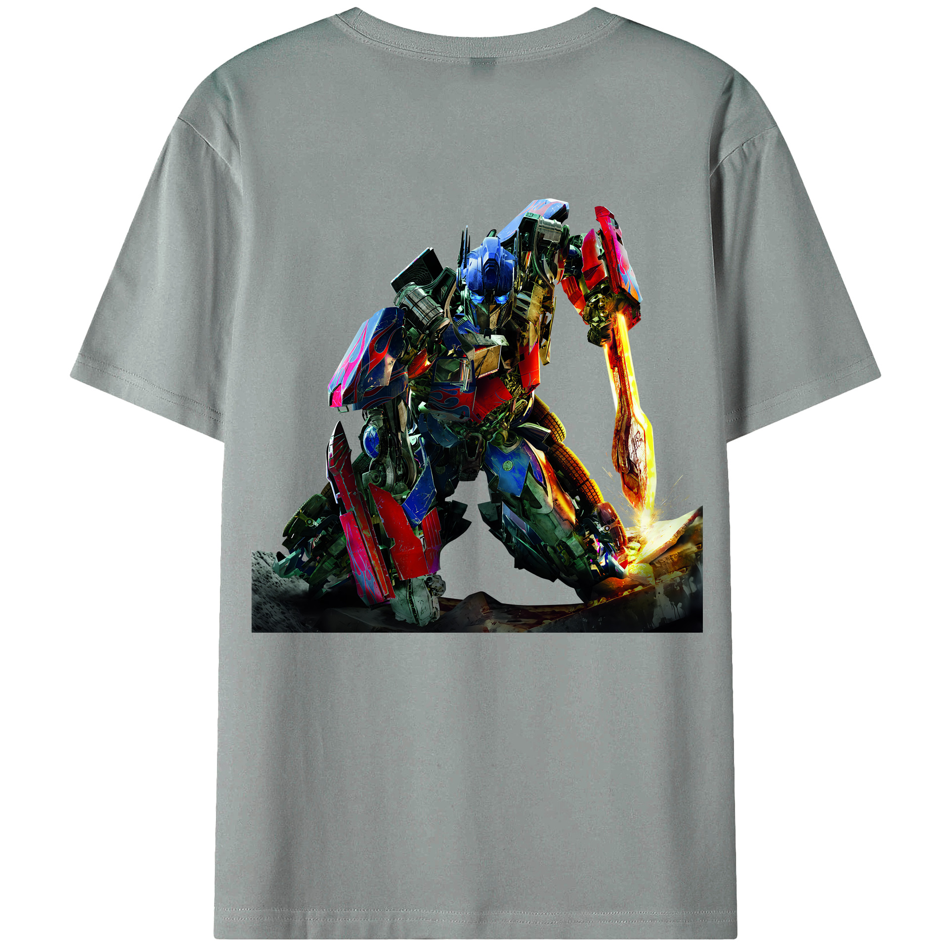 （画像用） Transformers トランスフォーマー 綿100％ メンズ半袖Tシャツ（バックプリント） 通気性